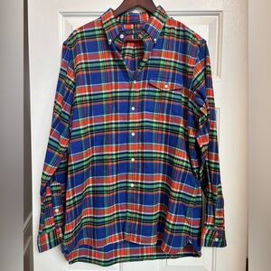 Ralph Lauren Men’s Plaid Flannel Shirt Size Large Multicolor Tartan Button Down